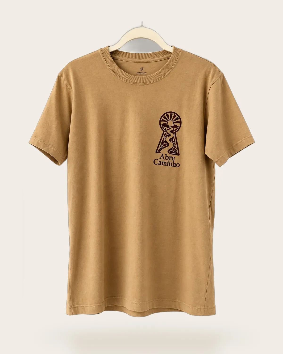 Camiseta Abre caminho areia. Frase Abre caminho.